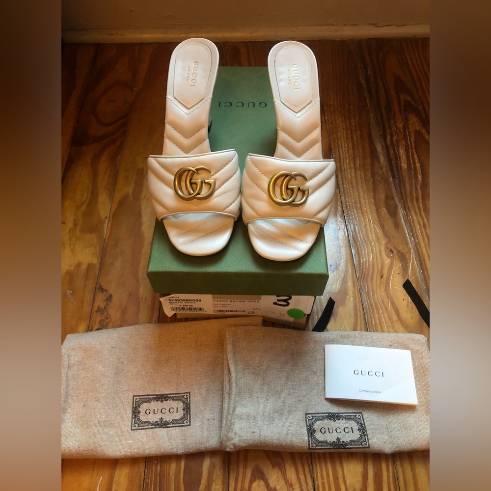 Gucci double G slide sandal mystic white 7.5 37.5